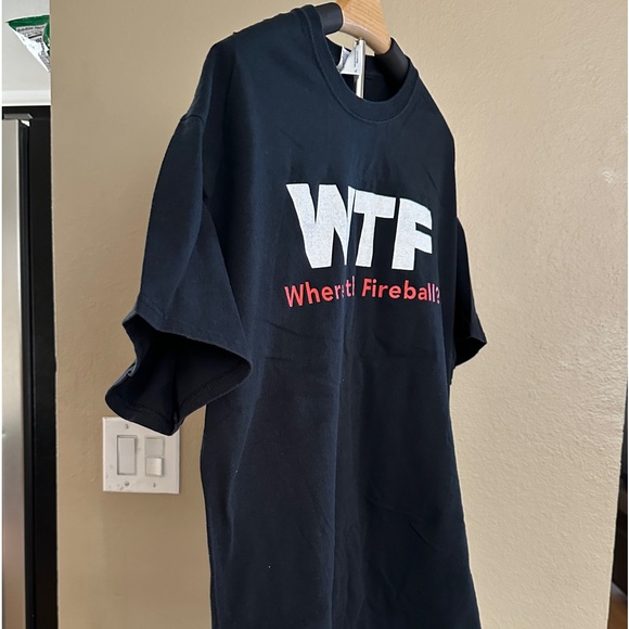 WTF Where’s the Fireball? Red Dragon Logo Mens T-Shirt - Picture 3 of 12